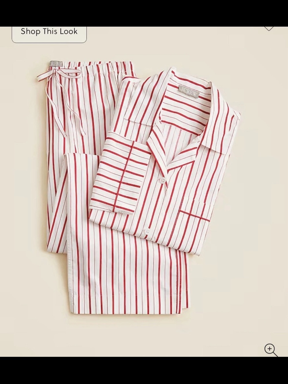J Crew Cotton poplin long-sleeve pajama pant set in stripe